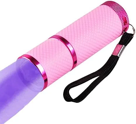 چراغ قوه LED، چراغ قوه کوچک با 9 چراغ LED، چراغ قابل حمل UV LED خشک کن ناخن برای ابزار طراحی ناخن صورتی