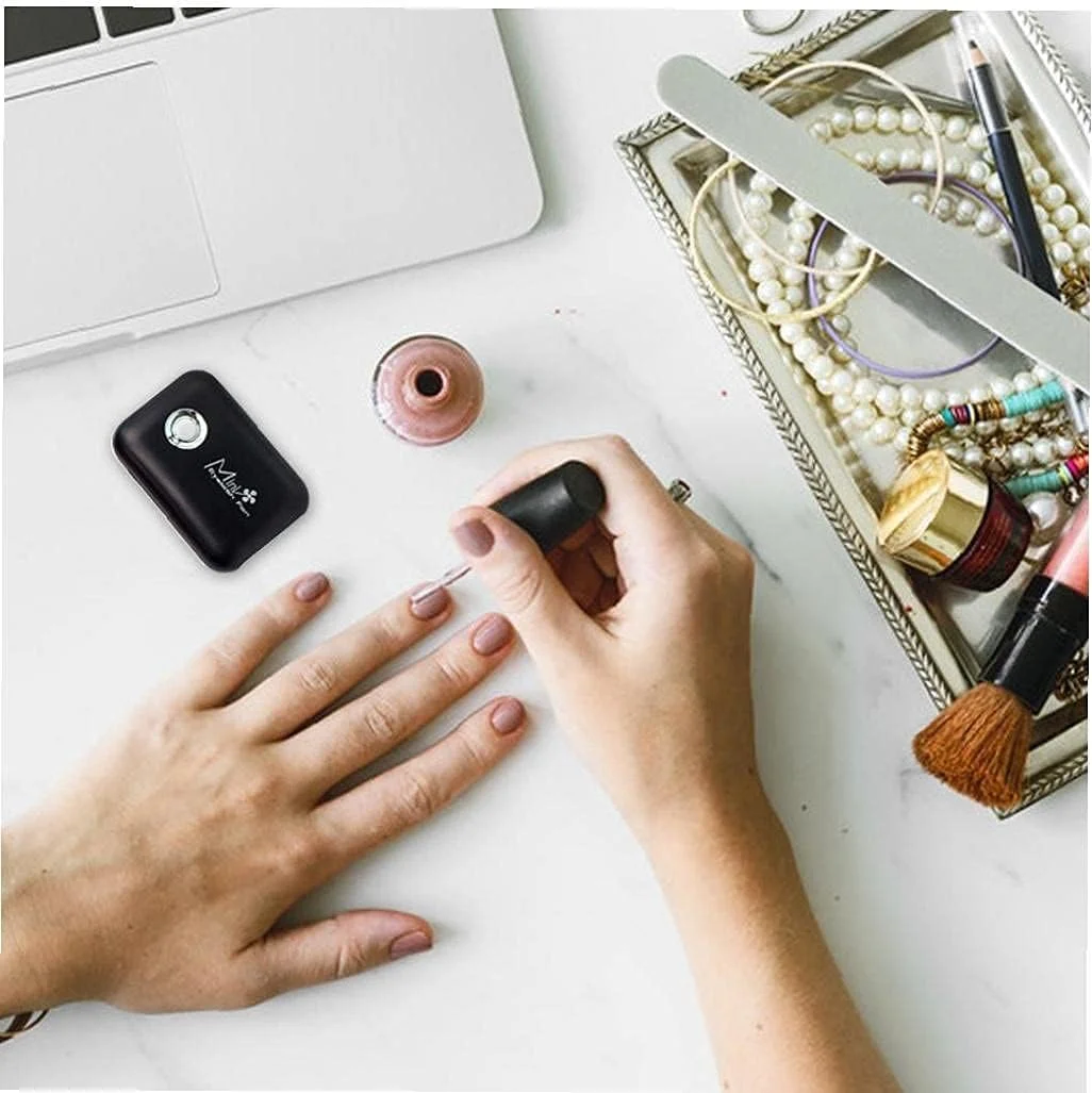 پنکه دستی مژه، مینی USB قابل شارژ، پنکه خنک کننده خشک کننده سریع، ابزار آرایش مشکی، مینی سشوار