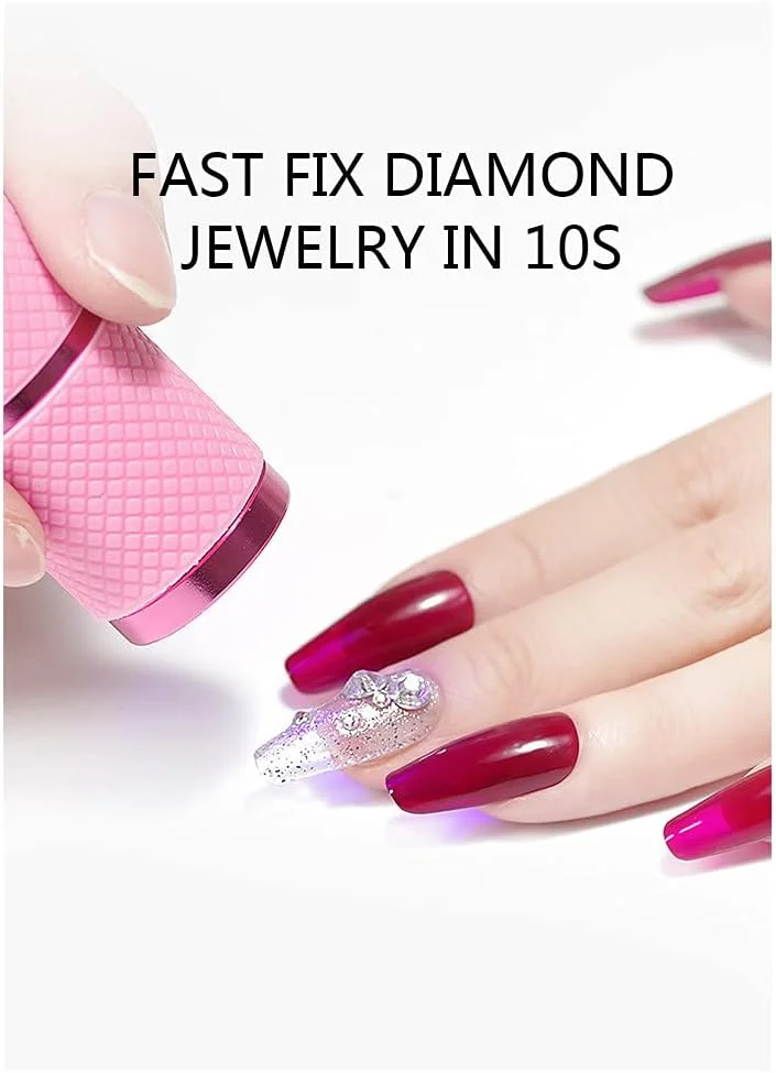 چراغ قوه LED، چراغ قوه کوچک با 9 چراغ LED، چراغ قابل حمل UV LED خشک کن ناخن برای ابزار طراحی ناخن صورتی