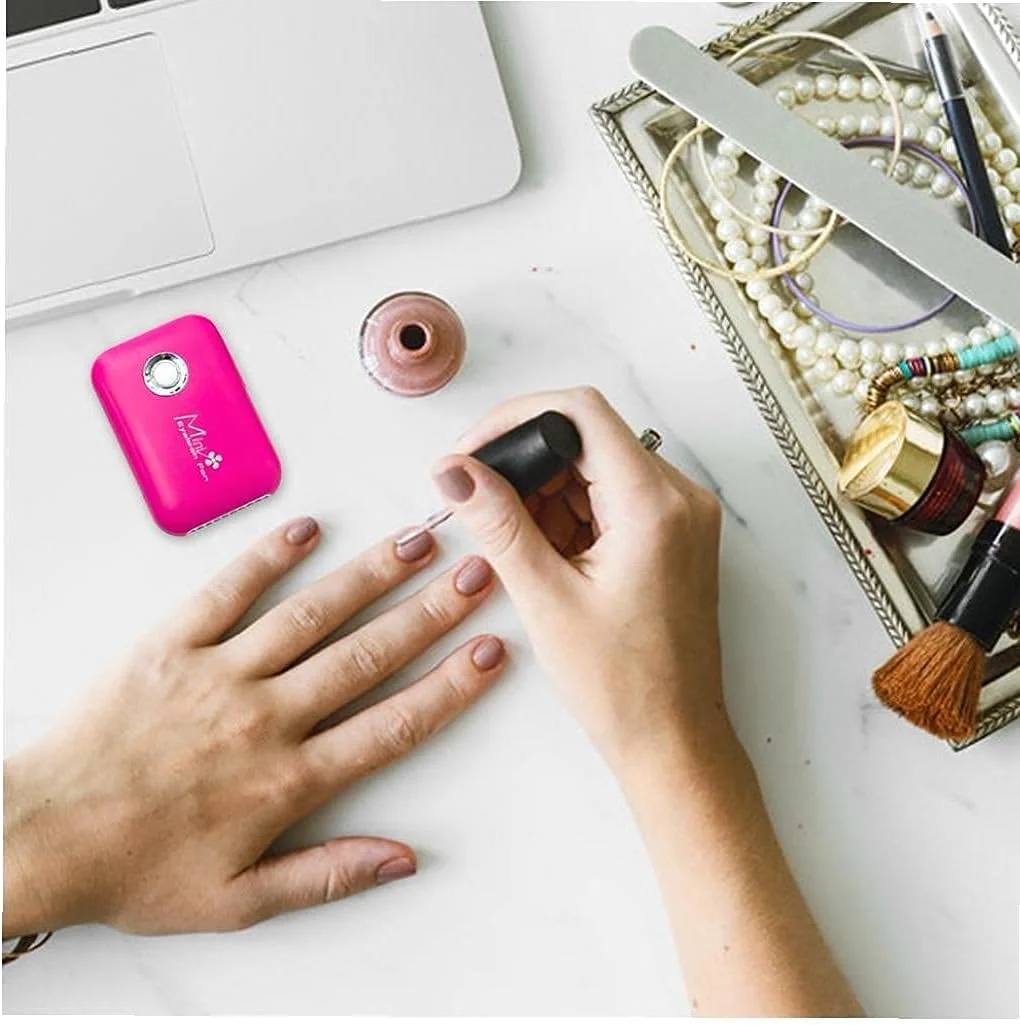 پنکه دستی مژه، مینی USB قابل شارژ، پنکه خنک کننده خشک کننده سریع، ابزار آرایش، رز قرمز، مینی سشوار