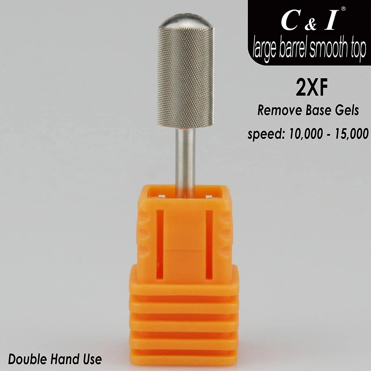 سر سوهان ناخن C & I، سر صاف، مدل استوانه بزرگ، سوهان برقی حرفه ای برای دستگاه سوهان ناخن، برداشتن سریع لاک ژل و لاک های رنگی (خیلی نرم - 2XF)