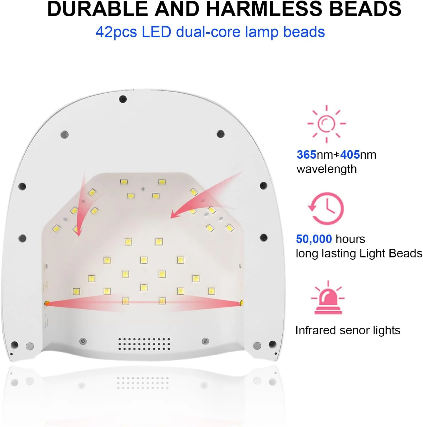 دستگاه خشک کن لاک ژل ناخن UV LED، 60 وات، حرفه ای، شارژی، مناسب برای خشک کردن سریع لاک ژل، دارای 4 تنظیمات تایمر و سنسور خودکار