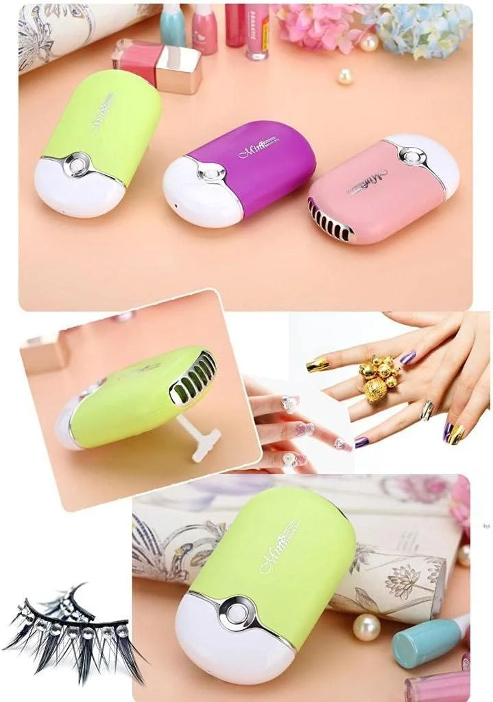 فن مژه USB، خشک کن مژه، با باتری 500mAh کار می کند و می تواند 2-3 ساعت کار کند، با یک اسفنج داخلی، هوای خنک تولید می کند. هدیه ای برای خانم ها، علاقه مندان به آرایش.