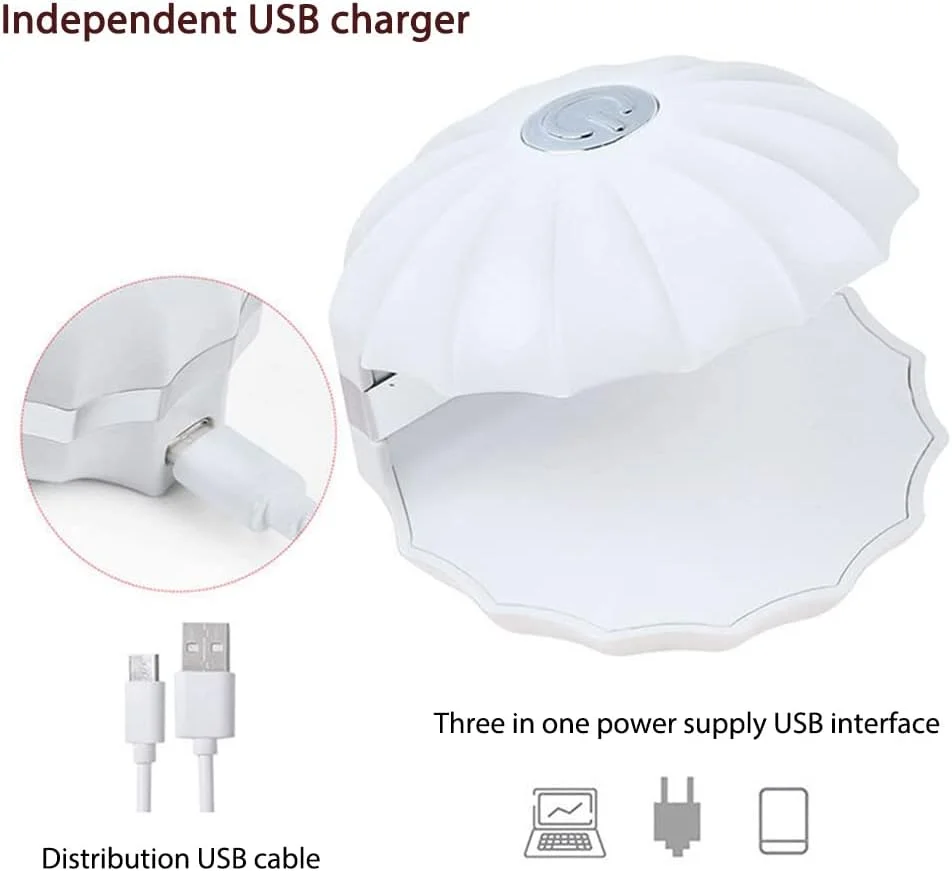 چراغ UV LED ناخن کوچک، طراحی بازشو 180 درجه، خشک کن ناخن USB قابل حمل، چراغ LED ناخن برای خشک کردن همه ژل ها، چراغ LED UV خورشیدی 18 واتی با خشک شدن سریع برای یک انگشت