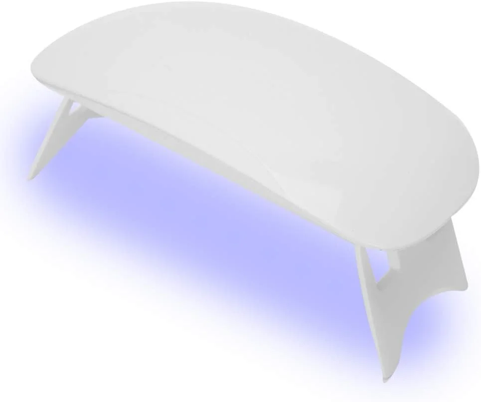 دستگاه خشک کن لاک ناخن قابل حمل سایز کوچک با 6 عدد لامپ ال ای دی، دستگاه خشک کننده ژل ناخن با منبع نور دوگانه UV/LED، ابزار مانیکور خانگی