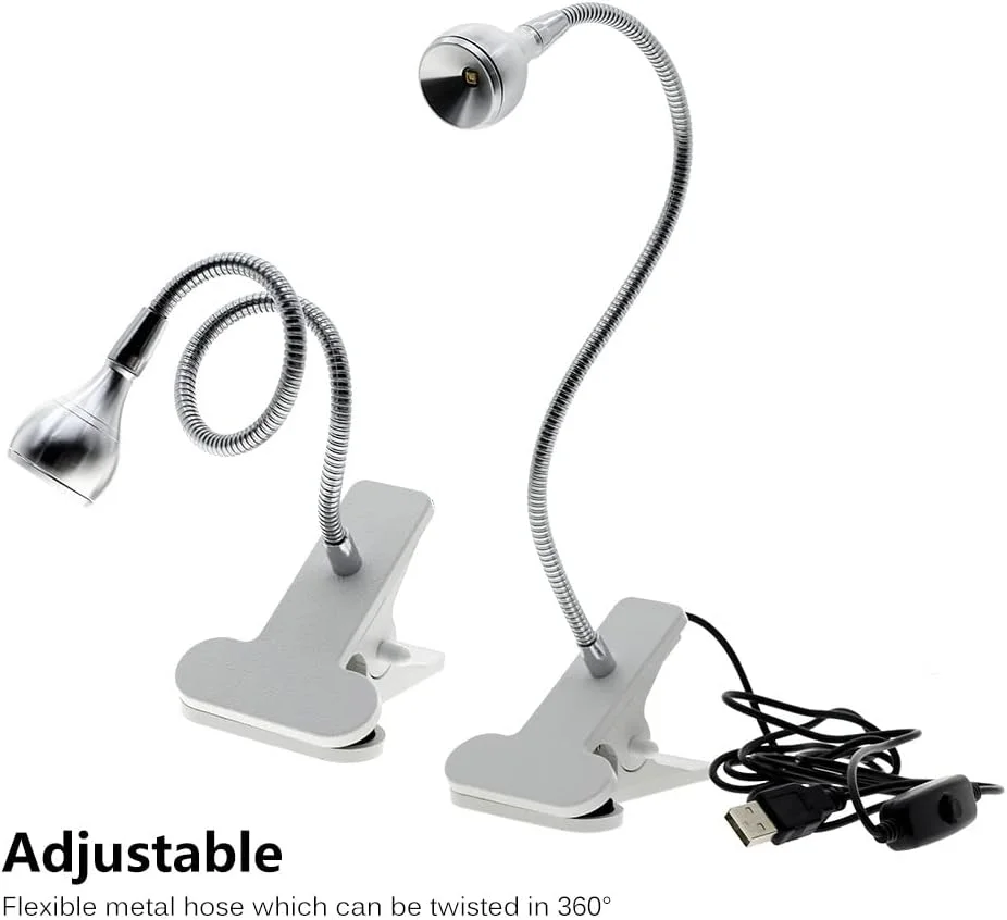 چراغ ال ای دی یو وی، چراغ کوچک یو وی برای ناخن های ژلی، لامپ یو وی با ورودی 5 ولت USB، چراغ فلاش کیور با اتصالات و گردن غازی، مینی لامپ ناخن برای خشک کردن ژل ناخن (نقره ای، 1 عدد)