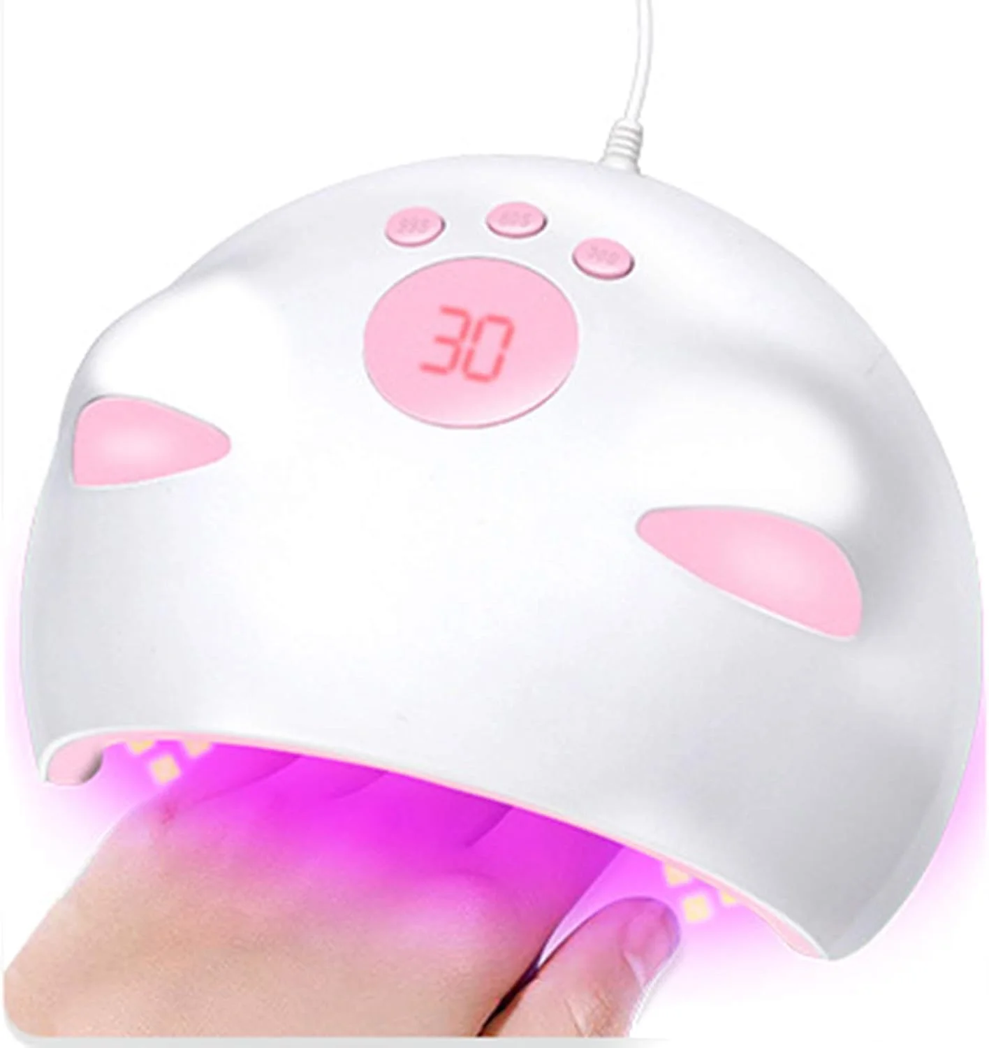 دستگاه خشک کن لاک ناخن، لامپ LED UV 60 وات با 3 تنظیم تایمر و نمایشگر دیجیتال