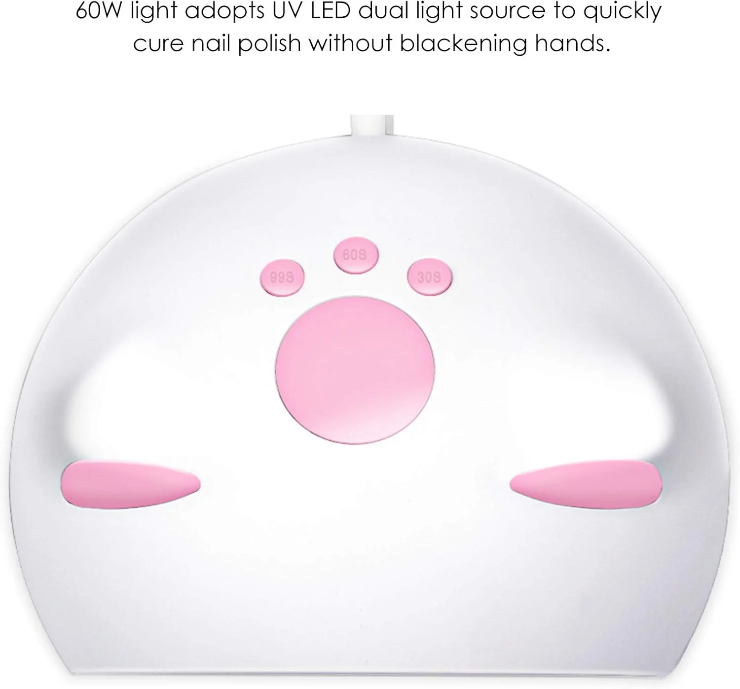 دستگاه خشک کن لاک ناخن، لامپ LED UV 60 وات با 3 تنظیم تایمر و نمایشگر دیجیتال