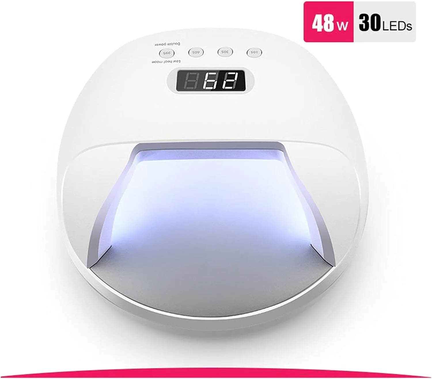 دستگاه خشک کن لاک ناخن ال ای دی 48 وات با 30 عدد ال ای دی، انتخاب باطری، خشک کردن سریع ناخن برای مانیکور و پدیکور