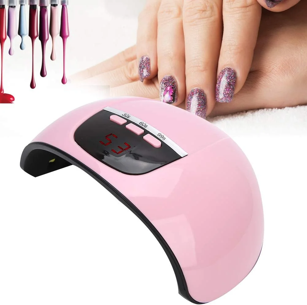 دستگاه خشک کن ناخن با حسگر مادون قرمز 54 وات، تراشه های ژل ناخن، لامپ مانیکور هنر ناخن بدون درد با لاک ناخن رژگونه نوآر 18 برای خشک کن ناخن برای سالن زیبایی و خانه