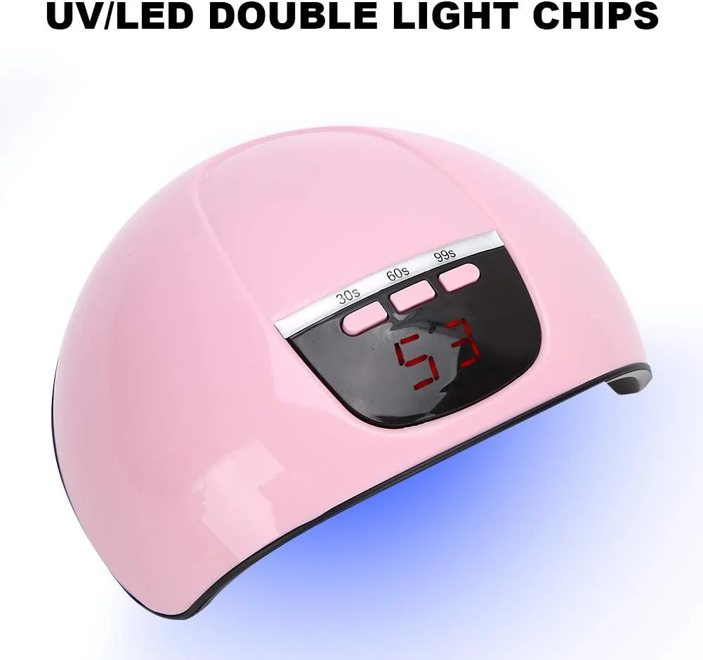 دستگاه خشک کن ناخن با حسگر مادون قرمز 54 وات، تراشه های ژل ناخن، لامپ مانیکور هنر ناخن بدون درد با لاک ناخن رژگونه نوآر 18 برای خشک کن ناخن برای سالن زیبایی و خانه
