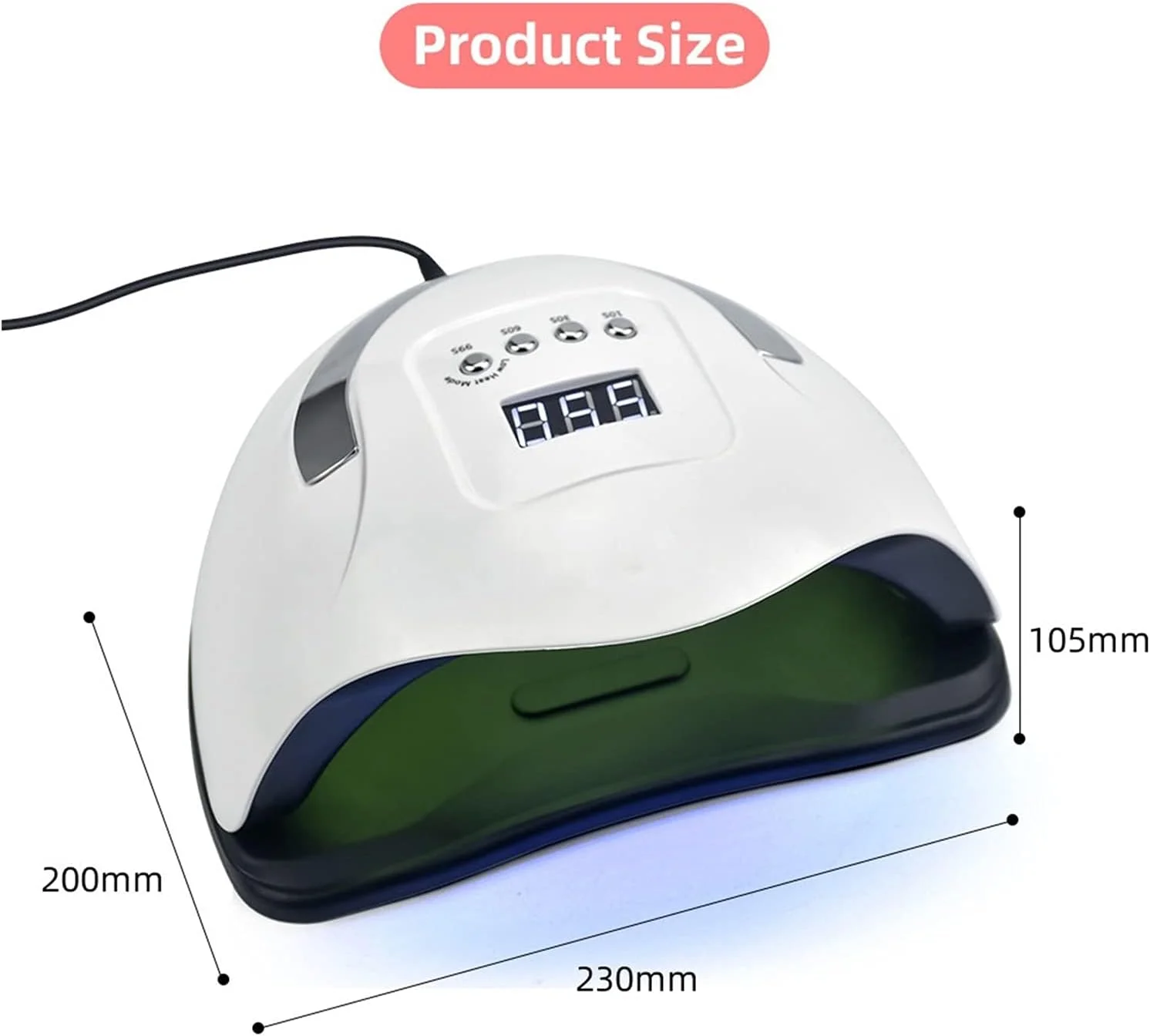 دستگاه خشک کن لاک ناخن LED مناسب برای انواع ژل ها، دارای 57 لامپ LED، تایمر 10/30/60 ثانیه، مناسب برای مانیکور و پدیکور