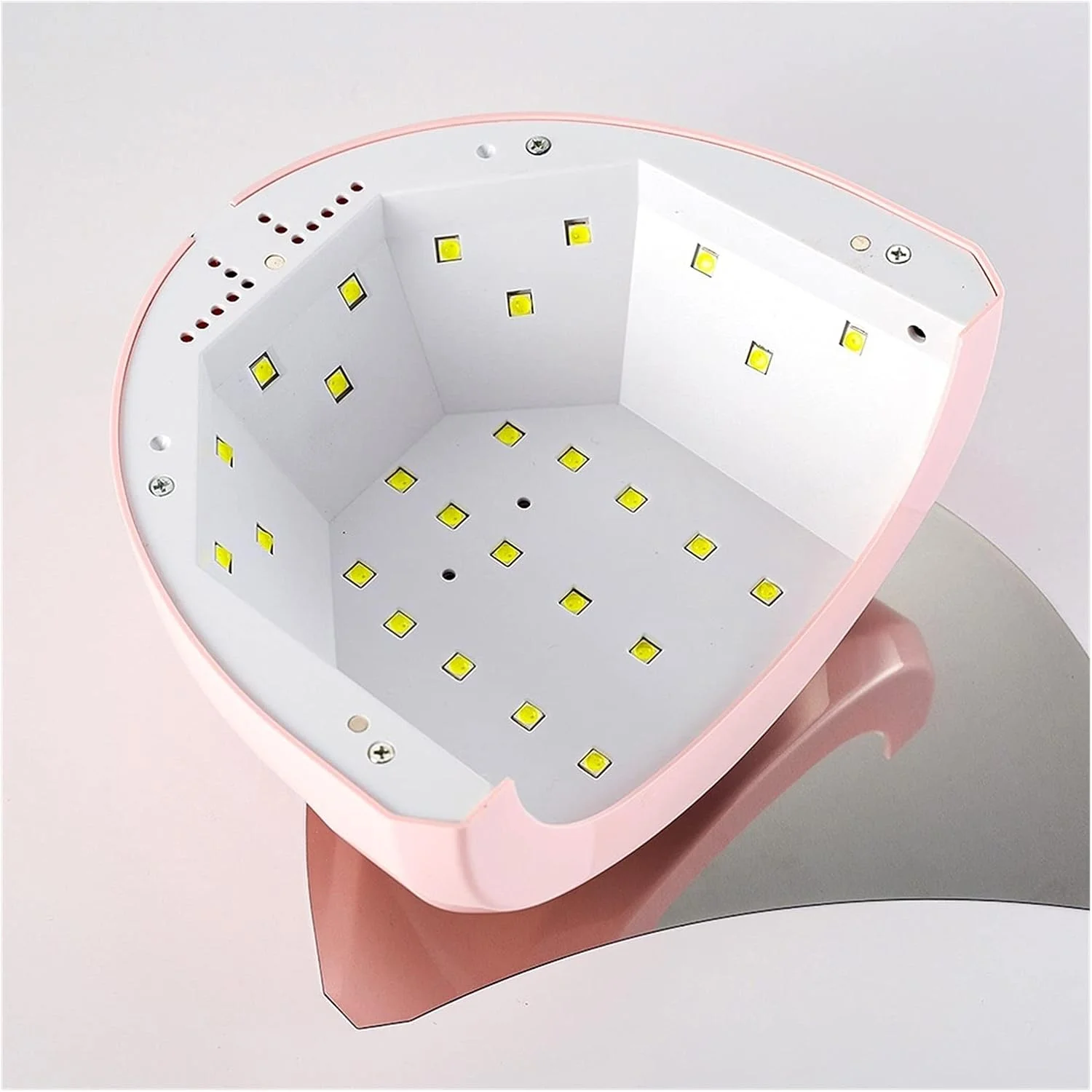 دستگاه خشک کن لاک ناخن LED رنگی 48 وات هوشمند، مناسب برای خشک کردن ژل لاک، دارای تایمر 30، 60 و 99 ثانیه، دستگاه اتوماتیک مانیکور و پدیکور (رنگ: نقره ای)