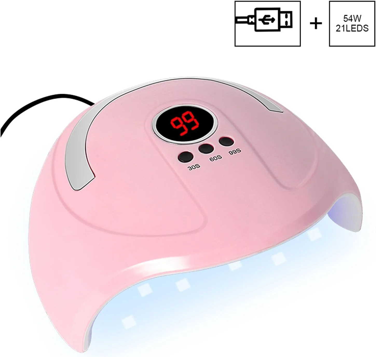 دستگاه خشک کن لاک ناخن LED 54 وات مناسب برای خشک کردن انواع لاک ژل با حسگر حرکتی، ابزار سالن مانیکور و پدیکور