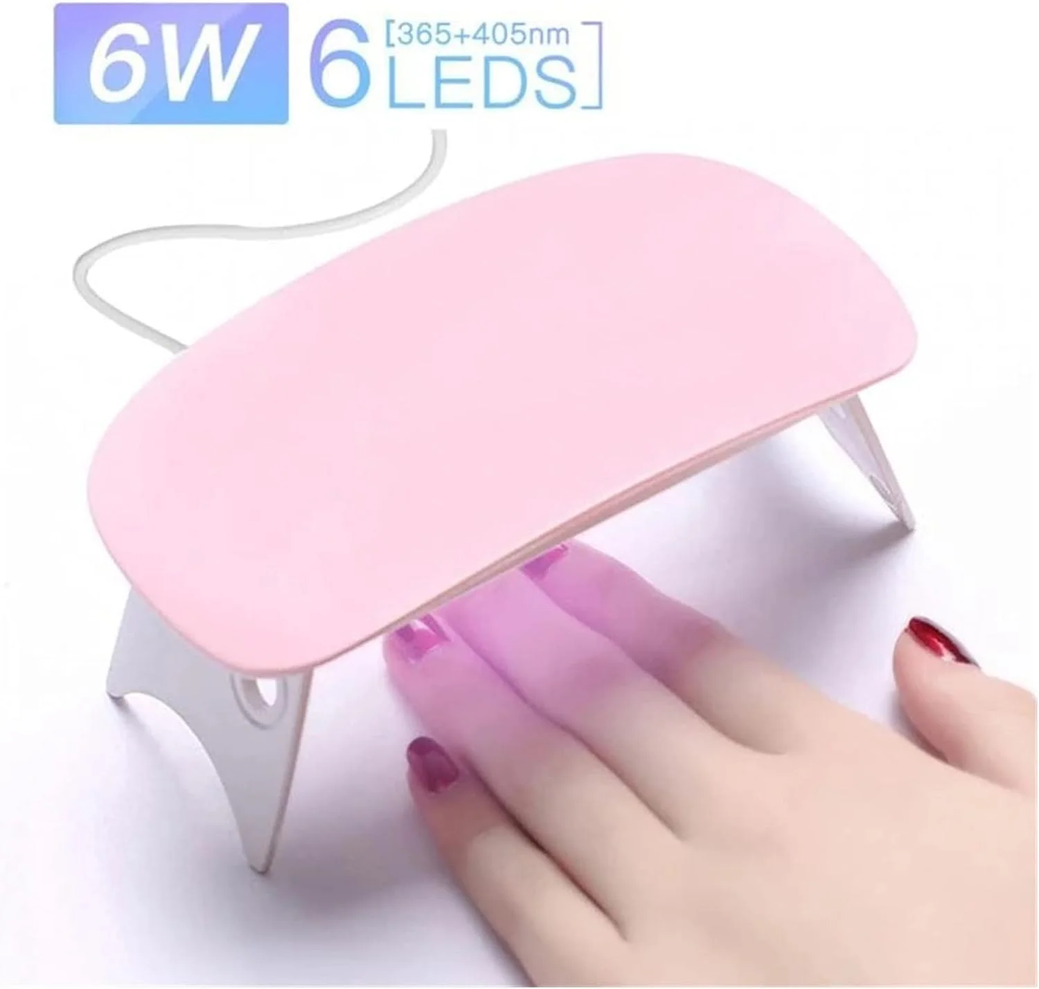 چراغ LED ناخن مینی 6 وات برای لاک ژل، خشک کن قابل حمل ناخن، دستگاه مانیکور، تجهیزات هنر ناخن خانگی برای مانیکور و پدیکور (رنگ: سفید) چراغ LED ناخن مینی 6 وات برای لاک ژل، خشک کن قابل حمل ناخن، دستگاه مانیکور، تجهیزات هنر ناخن خانگی برای مانیکور و پدیکور (رنگ: سفید)
