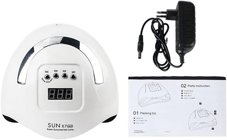 دستگاه خشک کن لاک ناخن UV LED 180 وات با 57 عدد لامپ LED، دارای 4 تنظیمات تایمر، دسته تاشو، صفحه نمایش LED و سنسور خودکار، مناسب برای استفاده خانگی و سالن دستگاه خشک کن لاک ناخن UV LED 180 وات با 57 عدد لامپ LED، دارای 4 تنظیمات تایمر، دسته تاشو، صفحه نمایش LED و سنسور خودکار، مناسب برای استفاده خانگی و سالن