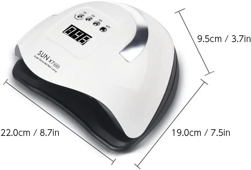 دستگاه خشک کن لاک ناخن UV LED 180 وات با 57 عدد لامپ LED، دارای 4 تنظیمات تایمر، دسته تاشو، صفحه نمایش LED و سنسور خودکار، مناسب برای استفاده خانگی و سالن دستگاه خشک کن لاک ناخن UV LED 180 وات با 57 عدد لامپ LED، دارای 4 تنظیمات تایمر، دسته تاشو، صفحه نمایش LED و سنسور خودکار، مناسب برای استفاده خانگی و سالن