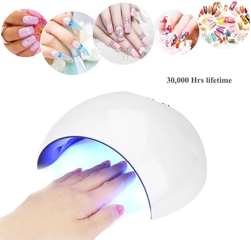 دستگاه خشک کن لاک ناخن UVLED، طراحی فوق العاده قابل حمل و شیک 24 وات، مناسب برای خشک کردن لاک ناخن و ابزارهای هنری ناخن