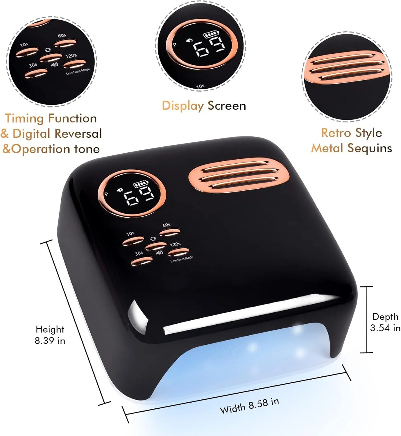 دستگاه خشک کن لاک ناخن ال ای دی UV بی سیم 72 وات، دستگاه خشک کن لاک ناخن قابل شارژ برای مانیکور و پدیکور، لامپ فر کننده سریع لاک ناخن با سنسور اتوماتیک 4 تنظیم تایمر دستگاه خشک کن لاک ناخن ال ای دی UV بی سیم 72 وات، دستگاه خشک کن لاک ناخن قابل شارژ برای مانیکور و پدیکور، لامپ فر کننده سریع لاک ناخن با سنسور اتوماتیک 4 تنظیم تایمر