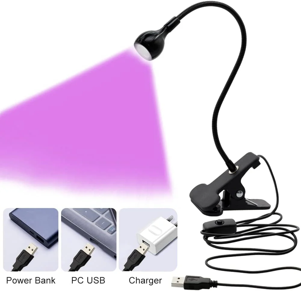 لامپ نور سیاه فرابنفش ال ای دی USB KLAZZ با گردن غازی و گیره برای خشک کردن ژل ناخن و مواد فرابنفش، سری ناخن، اتصال آسان، قابل حمل، تشخیص لکه، رنگ فلورسنت لامپ نور سیاه فرابنفش ال ای دی USB KLAZZ با گردن غازی و گیره برای خشک کردن ژل ناخن و مواد فرابنفش، سری ناخن، اتصال آسان، قابل حمل، تشخیص لکه، رنگ فلورسنت