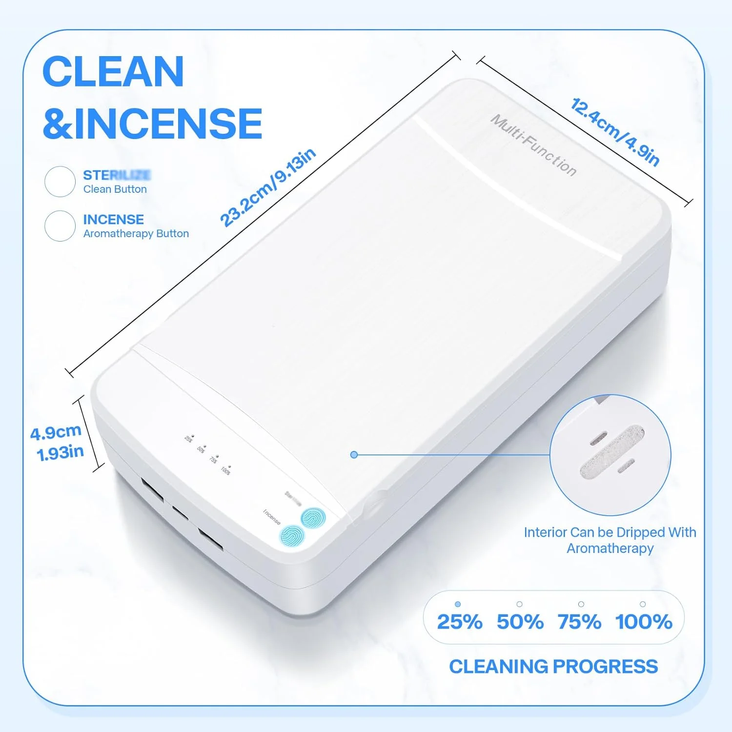 دستگاه استریل ابزار ناخن با نور آبی، جعبه استریل با دمای بالا برای سالن مانیکور، موچین، تاتو، قیچی، جواهرات، تلفن، ساعت، کلید