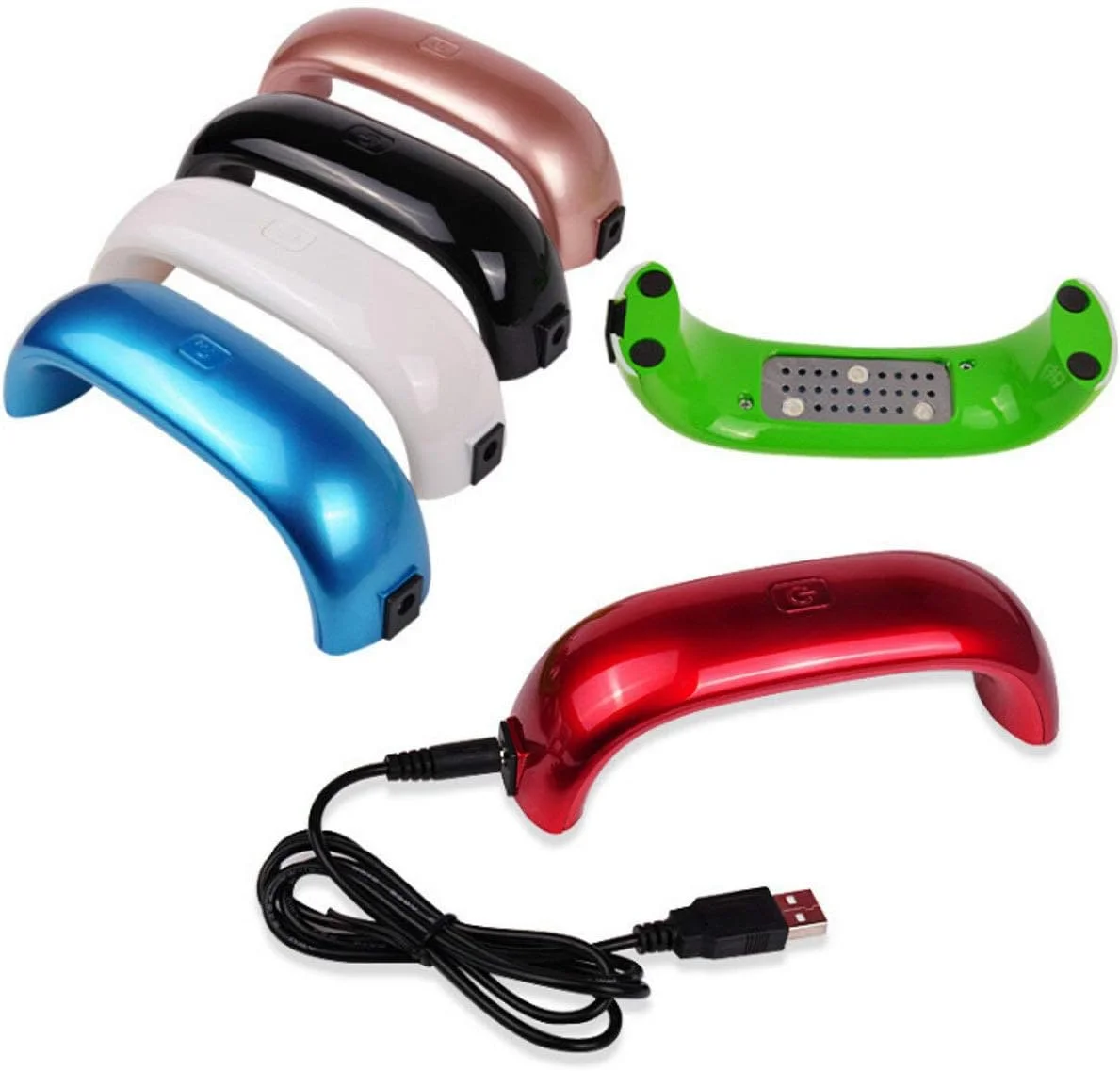 ست ابزار طراحی ناخن 14 عددی LED، لامپ LED، خشک کن لاک ژل، برچسب های قیچی مانیکور، لامپ جایگزین کم مصرف