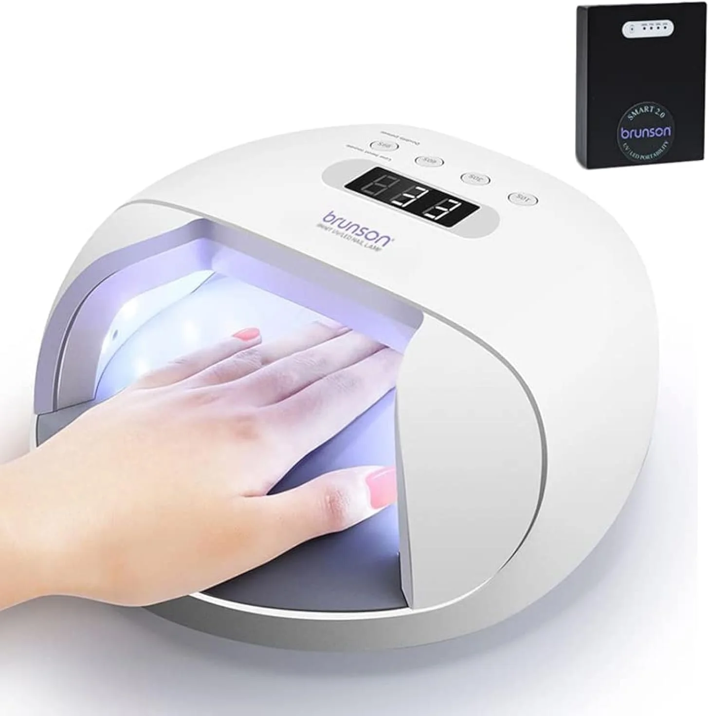 دستگاه خشک کن لاک ژل هوشمند UV LED با توان 48 وات، دارای لامپ دوگانه و 42 لامپ LED برای انواع لاک ژل، دارای 4 تایمر و سنسور اتوماتیک، مناسب برای ناخن های دست و پا
