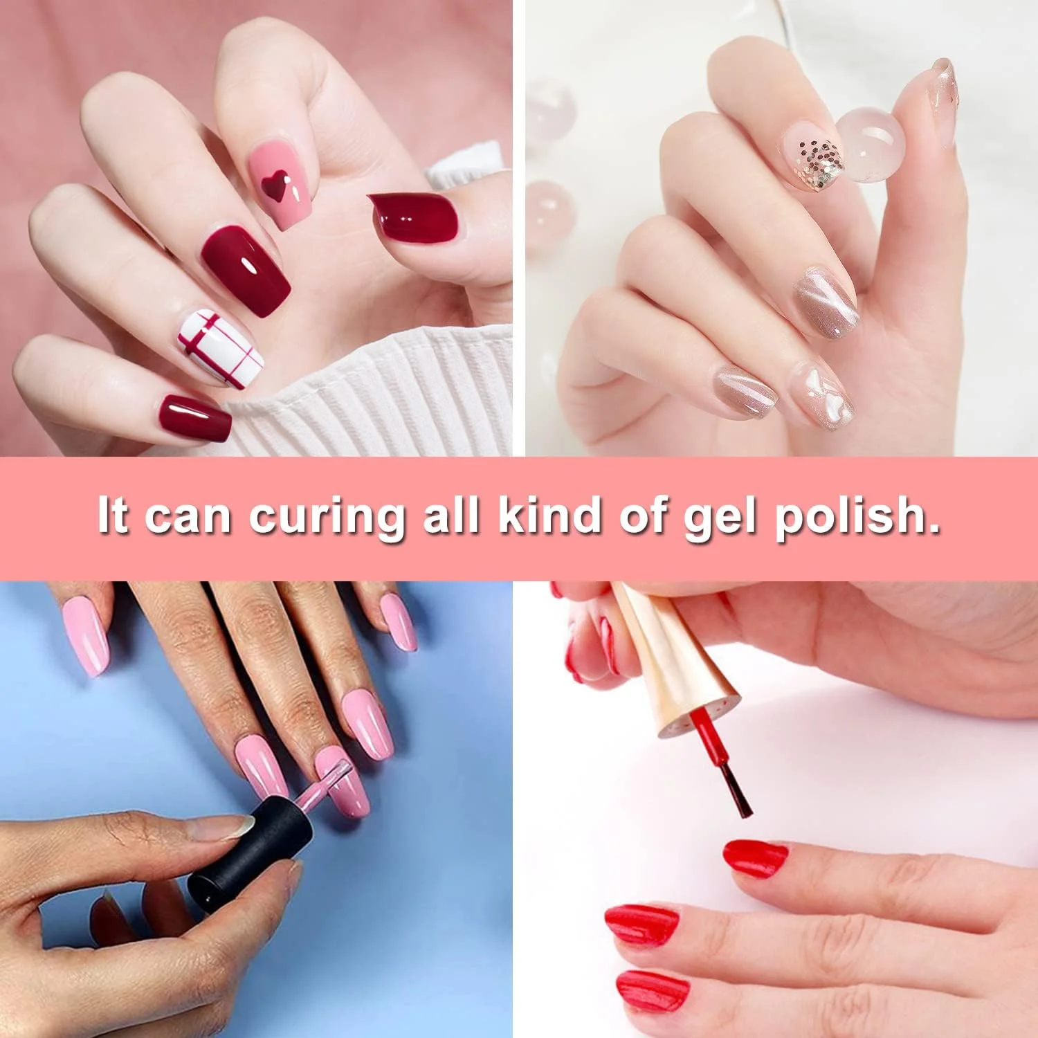 چراغ LED UV ناخن با گردن غازی و گیره، چراغ رومیزی خشک کن ژل ناخن UV انعطاف پذیر 18 وات برای خشک کردن ژل اکریلیک ناخن و طراحی ناخن، ورودی USB