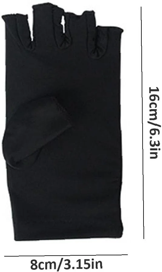 دستکش محافظ ناخن در برابر اشعه ماوراء بنفش، دستکش های بدون انگشت محافظ در برابر اشعه لامپ ال ای دی، ابزار خشک کن هنر ناخن برای خانه، 1 جفت مشکی دستکش محافظ ناخن در برابر اشعه ماوراء بنفش، دستکش های بدون انگشت محافظ در برابر اشعه لامپ ال ای دی، ابزار خشک کن هنر ناخن برای خانه، 1 جفت مشکی