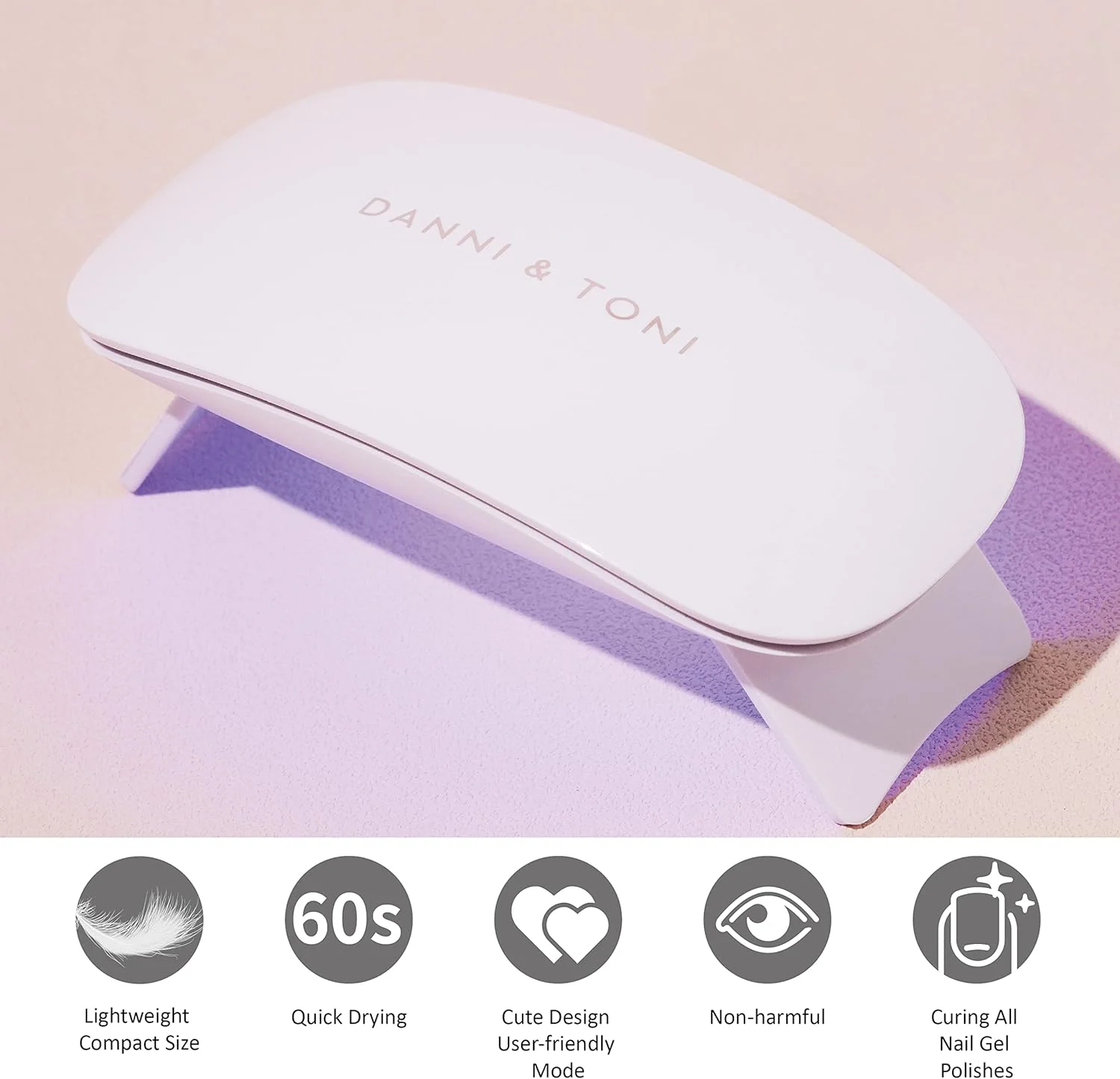 دستگاه خشک کن لاک ژل ناخن LED یو وی DANNI & TONI مدل 6W مینی، مناسب لاک ژل و استیکرهای ناخن، کیفیت عالی دستگاه خشک کن لاک ژل ناخن LED یو وی DANNI & TONI مدل 6W مینی، مناسب لاک ژل و استیکرهای ناخن، کیفیت عالی