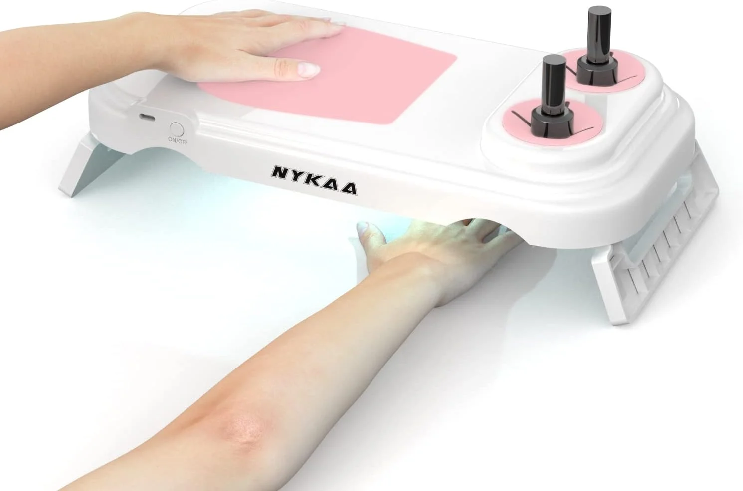 بالشتک استراحت دست ناخن Nykaa به همراه خشک کن ناخن UV LED، چراغ ناخن ژلی قابل حمل 48 وات UV LED ابزار مانیکور