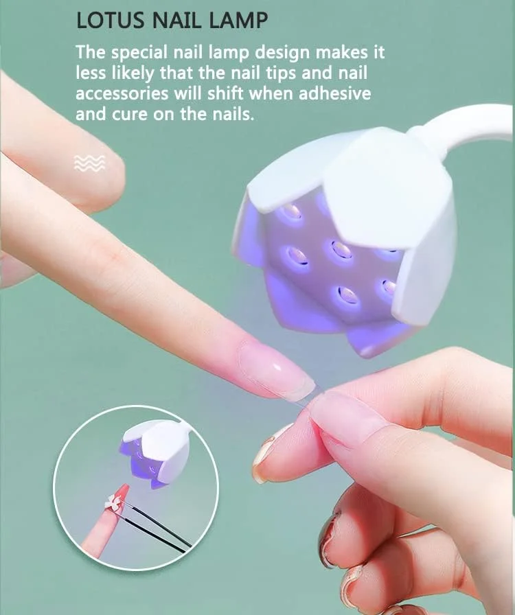 خشک کن ناخن LED یو وی USB 21 واتی، لامپ خشک کننده سریع ناخن طرح لوتوس، چراغ ناخن چرخشی 360 درجه بدون نیاز به دست برای مانیکور خانگی سالن ناخن، مناسب برای لاک ژل، ژل ناخن ساز پلی، ژل چسب خشک کن ناخن LED یو وی USB 21 واتی، لامپ خشک کننده سریع ناخن طرح لوتوس، چراغ ناخن چرخشی 360 درجه بدون نیاز به دست برای مانیکور خانگی سالن ناخن، مناسب برای لاک ژل، ژل ناخن ساز پلی، ژل چسب