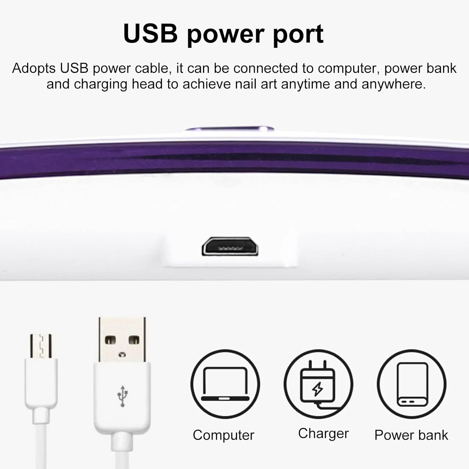 دستگاه خشک کن ناخن، لامپ ناخن 36 وات Irovami با رابط USB، دارای پایه تاشو، قابل حمل برای مانیکور و فتوتراپی