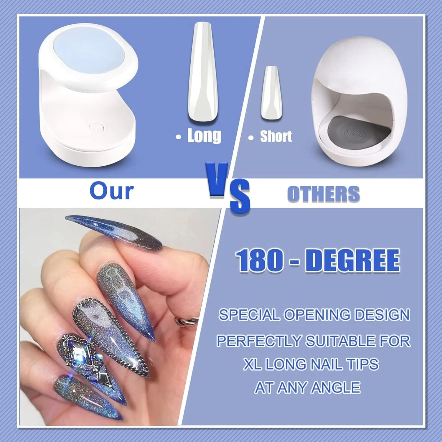 دستگاه خشک کن لاک ناخن ایرومی، مینی لامپ یو وی برای خشک کردن لاک ژل ناخن، ابزار طراحی ناخن