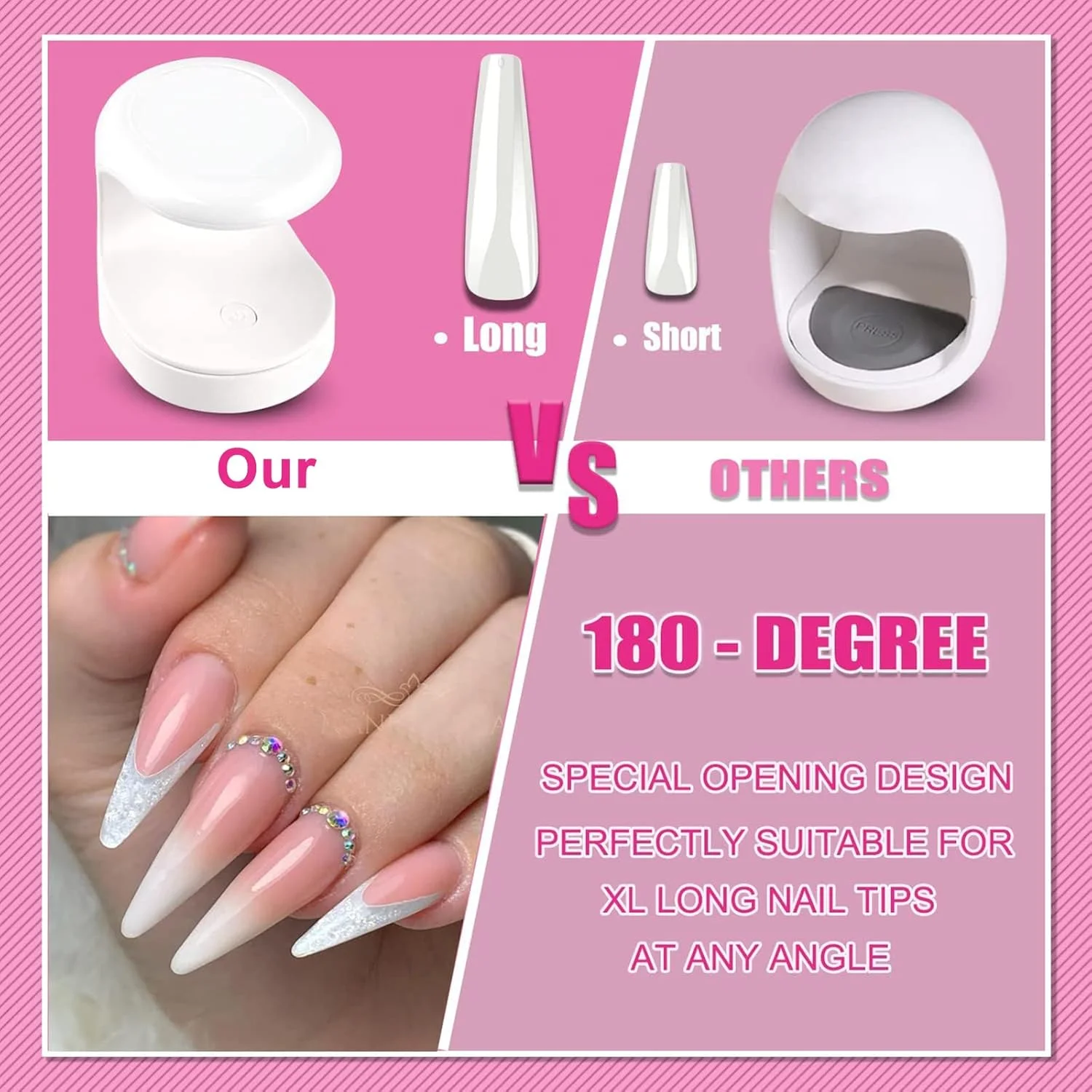 دستگاه خشک کن ناخن Irovami، مینی لامپ UV خشک کن ناخن ژلی، ابزار طراحی ناخن