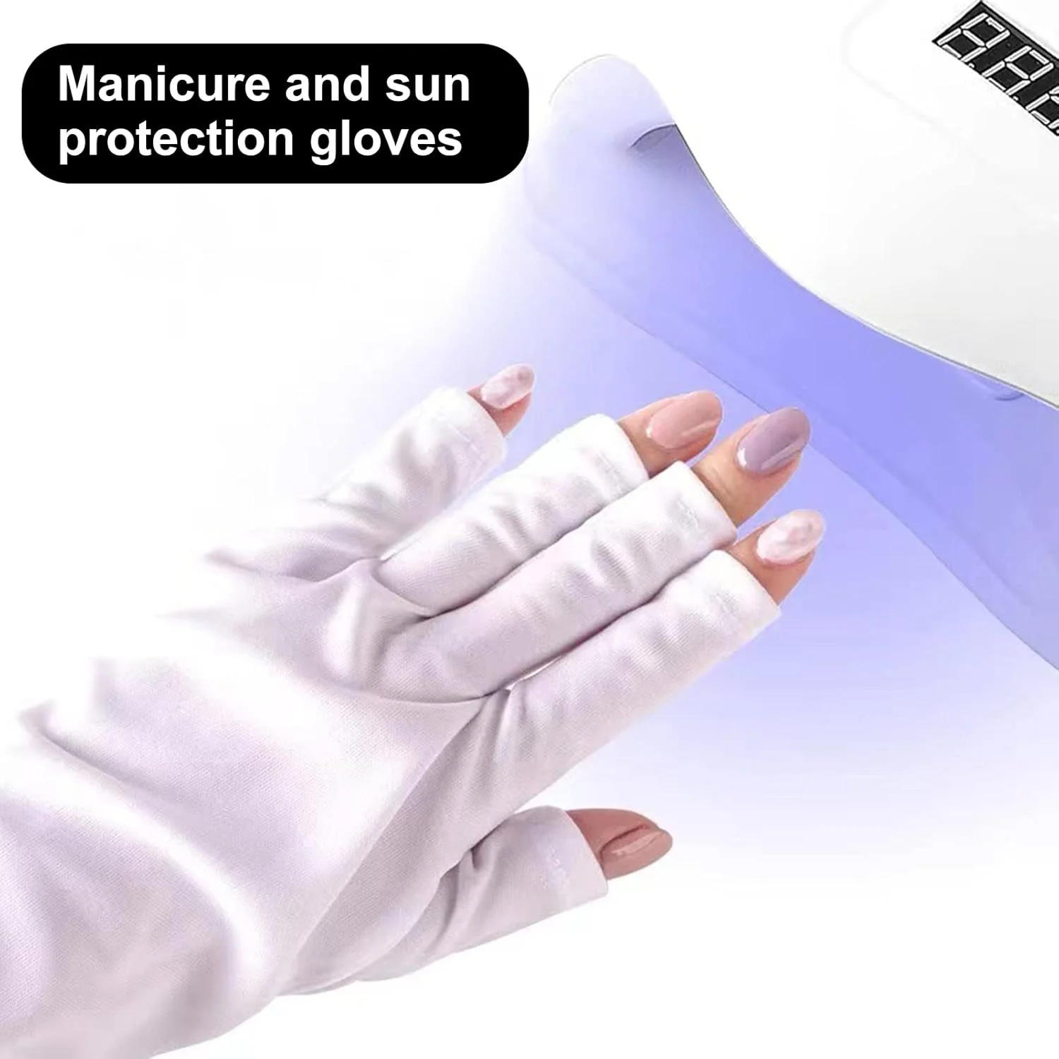 روکش انگشت ایرومی، دستکش ناخن - ضد اشعه ماوراء بنفش - ضد آفتاب مشکی، دستکش های یکبار مصرف بدون انگشت، دستکش های عایق حرارتی فوتوتراپی ناخن بلند