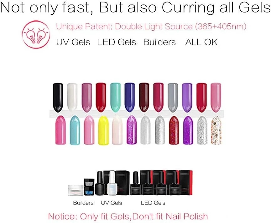 دستگاه خشک کن لاک ناخن LED یو وی Irovami، 36 وات، مناسب برای خشک کردن ژل ناخن دست و پا، دستگاه حرفه ای برای سالن های آرایشی