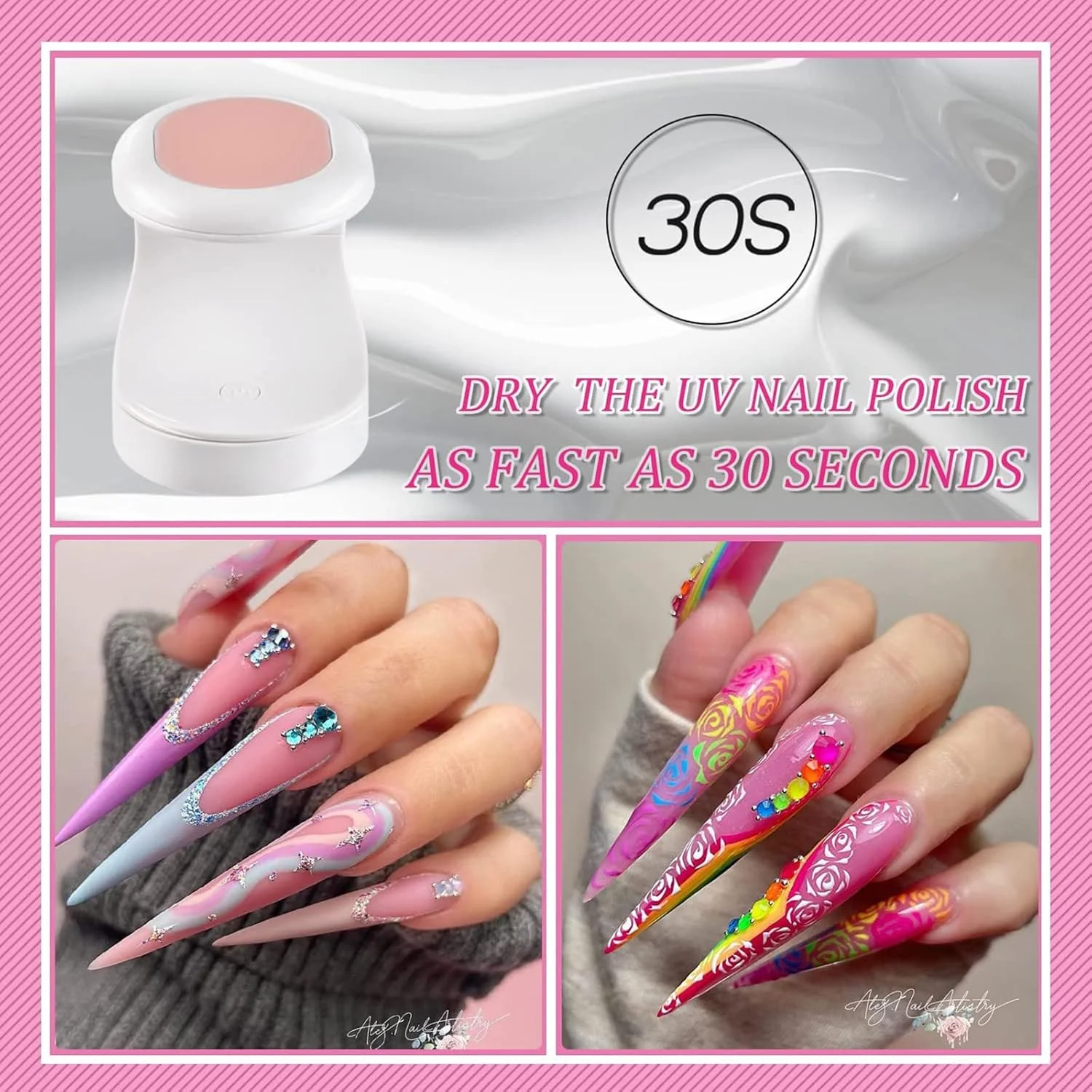 دستگاه خشک کن لاک ناخن ایرومی، مینی لامپ یو وی خشک کن لاک ژل یو وی ال ای دی، ابزار طراحی ناخن