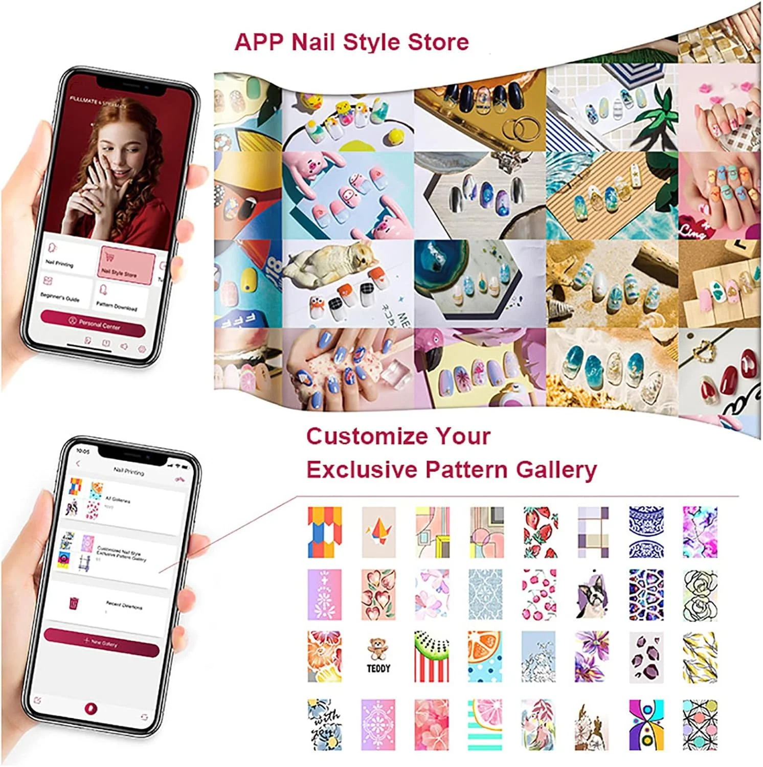 دستگاه چاپ ناخن، دستگاه چاپ ناخن سه بعدی هوشمند، اتصال وای فای - تجهیزات ناخن DIY، وضوح بالا: 2400 dpi، چند منظوره - دستگاه ناخن قابل حمل، برای استودیو ناخن، دوستداران ناخن، نارنجی