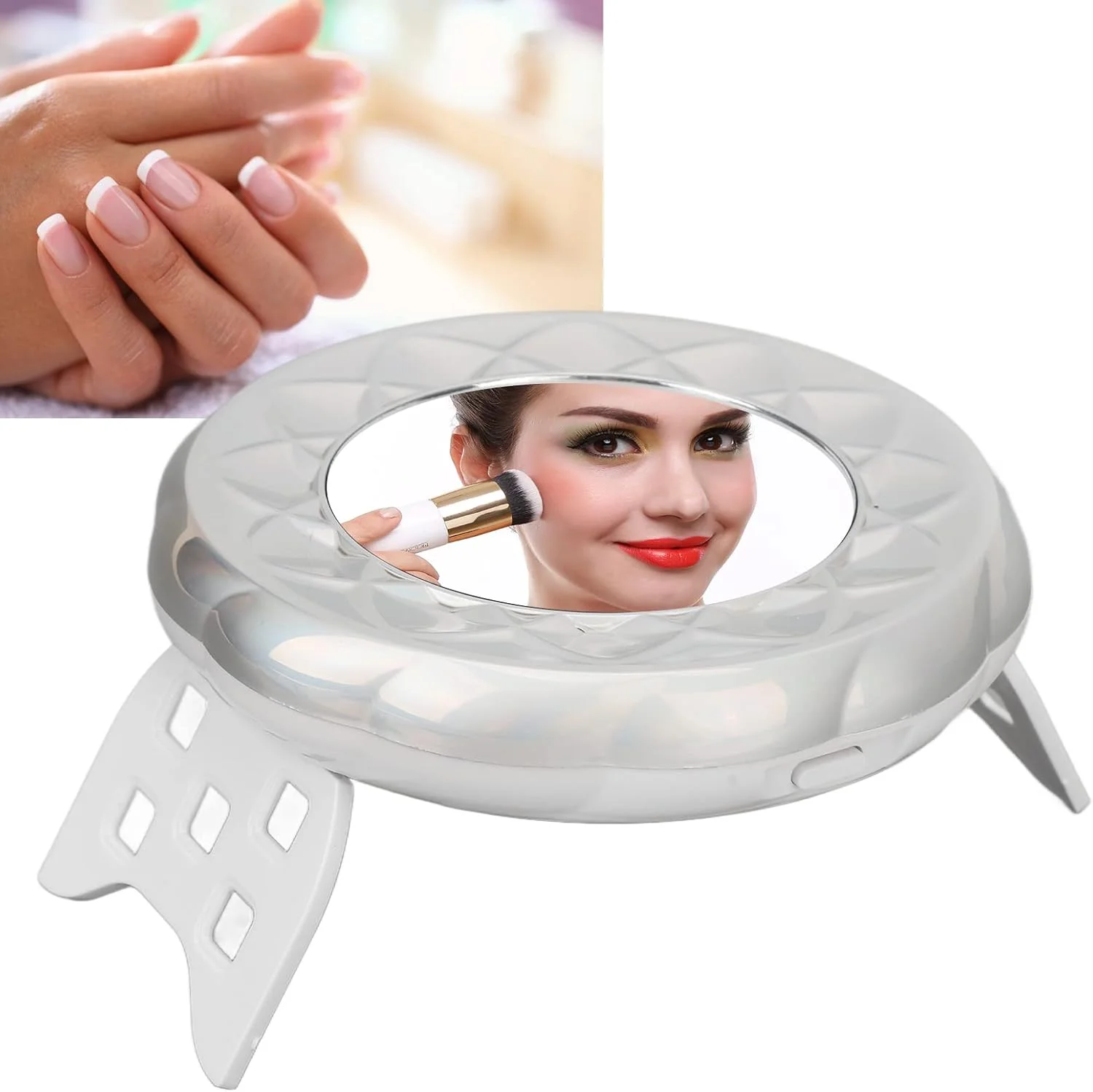 دستگاه خشک کن لاک ژل فرن، تایمر 60 ثانیه ای، مینی لامپ ناخن با رابط USB، توان 18 وات، قابل حمل، دارای 18 عدد چیپ نوری برای سالن ناخن