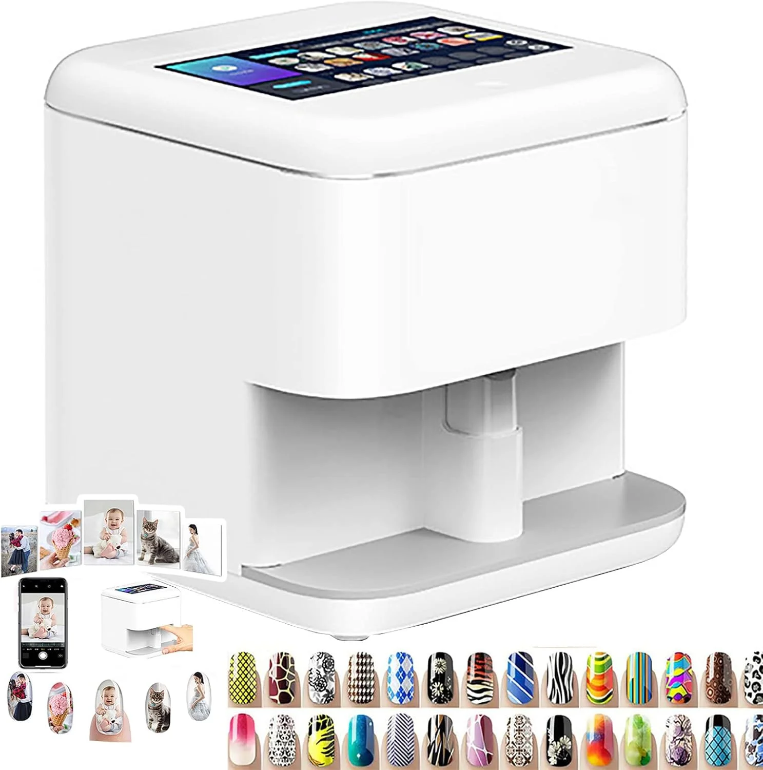 دستگاه چاپ ناخن سه بعدی، دستگاه چاپ ناخن اتوماتیک هوشمند، صفحه نمایش لمسی 7 اینچی با کیفیت بالا، رزولوشن 1024 X 600 پیکسل، تشخیص سطح ناخن با هوش مصنوعی، تجهیزات ناخن WIFI دستگاه چاپ ناخن سه بعدی، دستگاه چاپ ناخن اتوماتیک هوشمند، صفحه نمایش لمسی 7 اینچی با کیفیت بالا، رزولوشن 1024 X 600 پیکسل، تشخیص سطح ناخن با هوش مصنوعی، تجهیزات ناخن WIFI