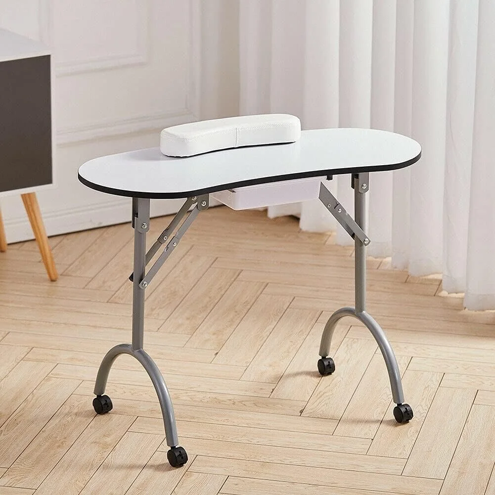 میز مانیکور قابل حمل تاشو با کیف حمل (رنگ: سفید) میز مانیکور قابل حمل تاشو با کیف حمل (رنگ: سفید)