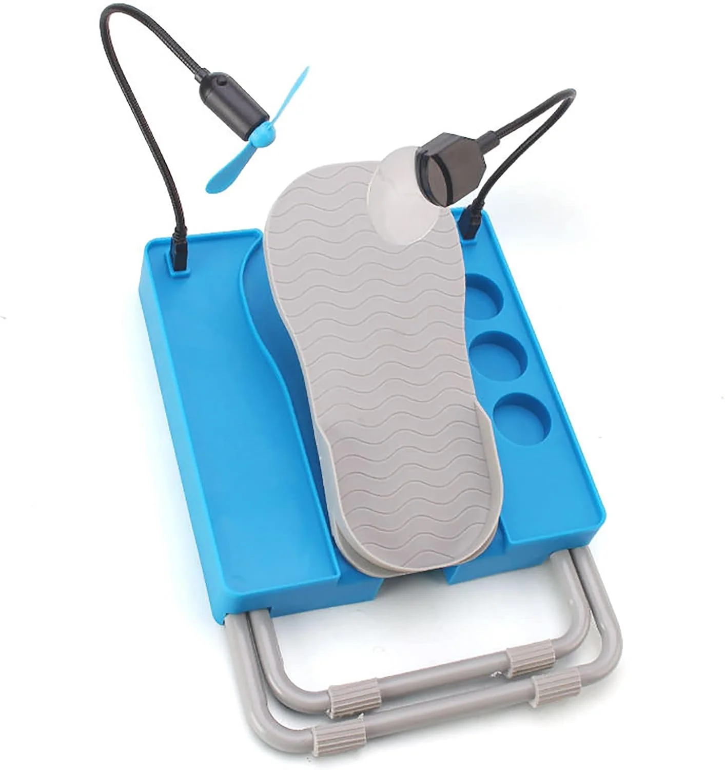 پایه پدیکور زیبایی، صندلی پدیکور با ذره بین LED و فن خشک کننده، دارای جعبه نگهداری مناسب، ضد لغزش و محکم، پایه پدیکور قابل تنظیم، USB، مناسب برای استفاده شخصی و سالن ناخن