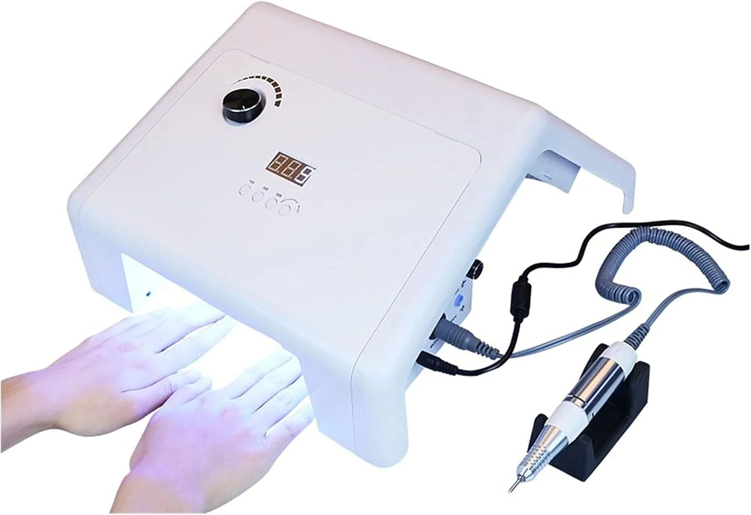 دستگاه جمع کننده گرد و غبار ناخن 80 وات، لامپ ناخن، خشک کن ناخن برای خشک کردن ژل UV، ابزار هنری خشک کننده سریع 10 ثانیه ای با حسگر خودکار برای استفاده در سالن و منزل