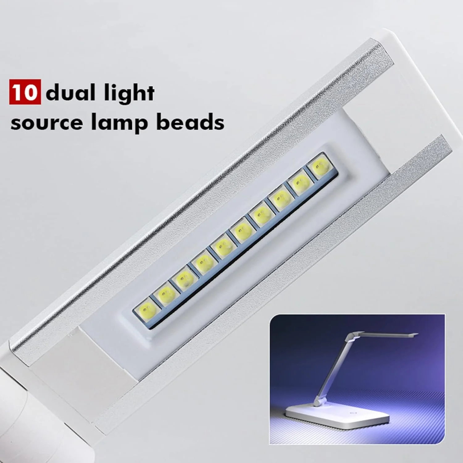 چراغ کوچک ناخن، نور UV کوچک، 10 مهره LED، رومیزی قابل حمل با قابلیت تاشو 180 درجه، عملکرد زاویه باز 160 درجه، با کلید لمسی، برای استفاده خانگی و مانیکور سالن