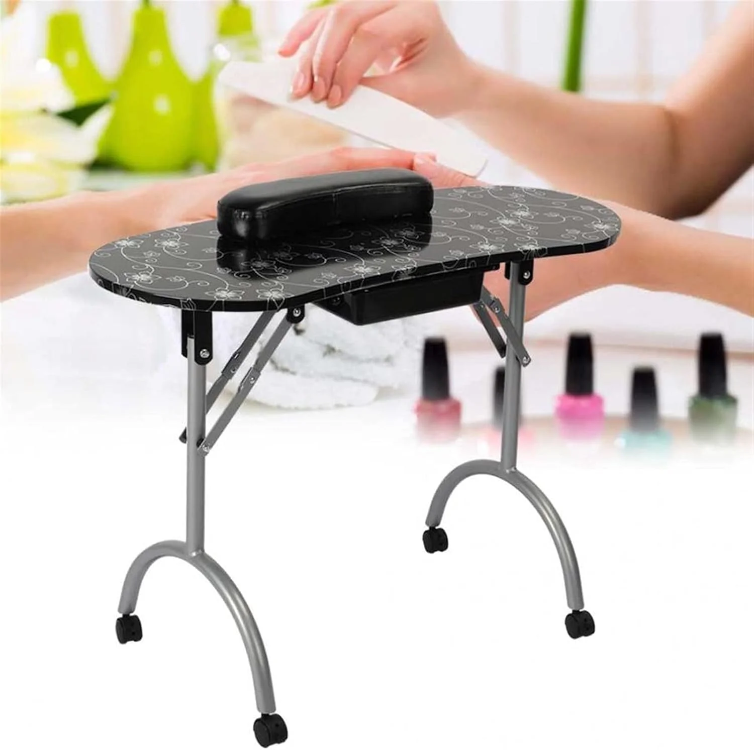 میز مانیکور قابل حمل تاشو با کیف مخصوص میز ناخن
