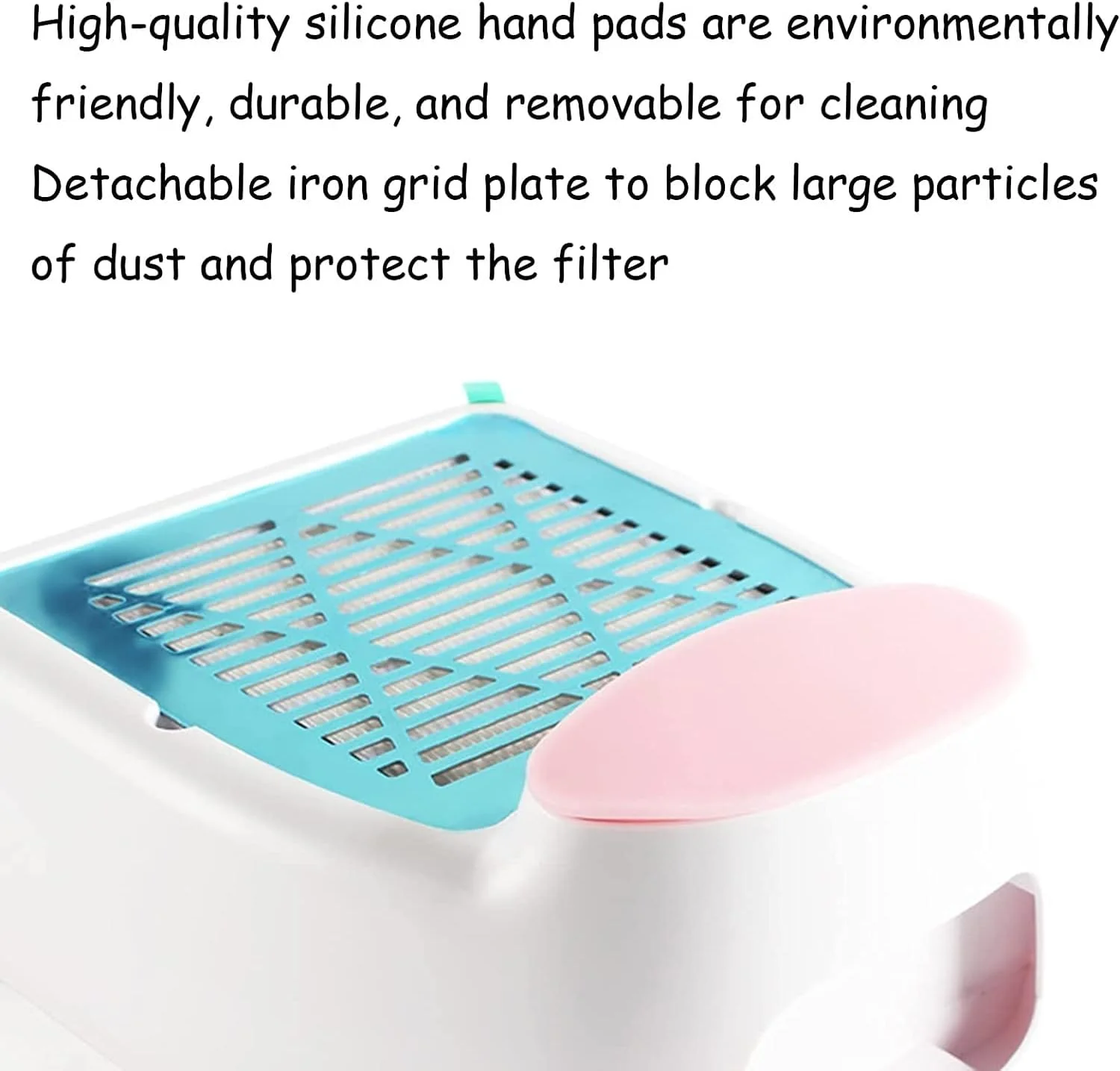 جعبه جمع آوری گرد و غبار ناخن، جمع کننده چند منظوره گرد و غبار ناخن قابل شارژ با 2 دنده، جارو برقی رومیزی LED قابل حمل برای مانیکور پدیکور