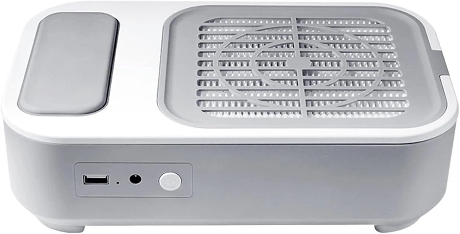 دستگاه جمع کننده گرد و غبار ناخن، مکنده قدرتمند ناخن، دستگاه مکش فن ناخن 60 واتی با فیلتر قابل استفاده مجدد، تجهیزات استخراج کننده تمیز کننده، برای ناخن های اکریلیک و ژل اکستنشن پلی ناخن