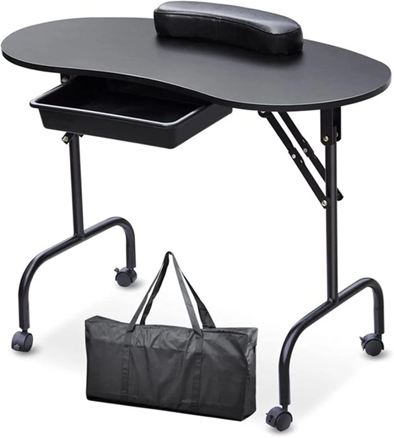 میز ناخن قابل حمل با کیف حمل، تجهیزات سالن زیبایی و اسپا، میز تاشو (رنگ: مشکی) میز ناخن قابل حمل با کیف حمل، تجهیزات سالن زیبایی و اسپا، میز تاشو (رنگ: مشکی)