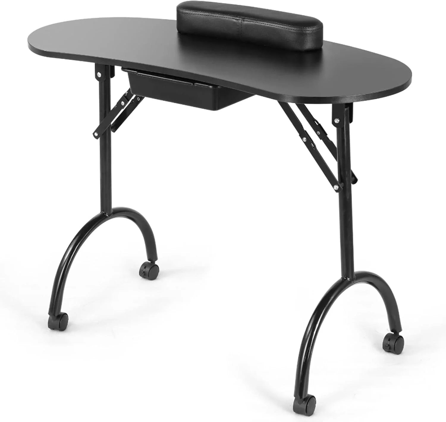 میز ناخن تاشو قابل حمل، میز کار متحرک، میز طراحی ناخن با کشو و تکیه گاه مچ دست، مناسب برای دفتر، استودیو، فروشگاه میز ناخن تاشو قابل حمل، میز کار متحرک، میز طراحی ناخن با کشو و تکیه گاه مچ دست، مناسب برای دفتر، استودیو، فروشگاه